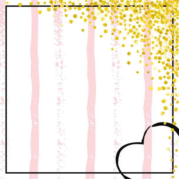 Zlaté třpytivé konfety s tečkami - Vektor, obrázek
