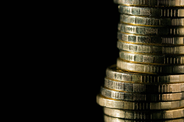 Golden coins close up. - Фото, изображение