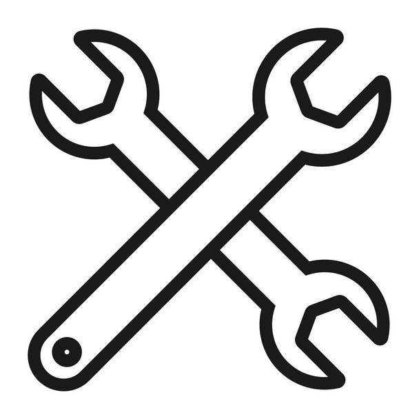 wrench - minimal line web icon. simple vector illustration. conc - Vector, Image