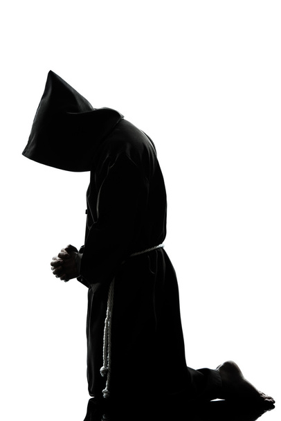 man monk priest silhouette praying - Fotoğraf, Görsel
