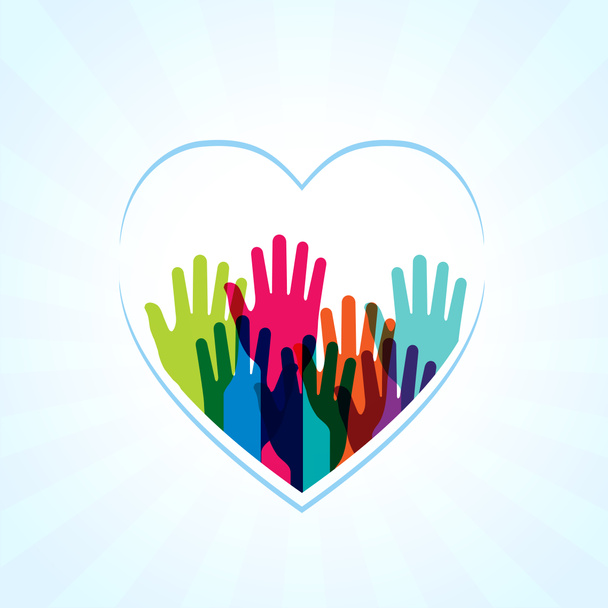 Цвета рук в форме сердец
 - Фото, изображение