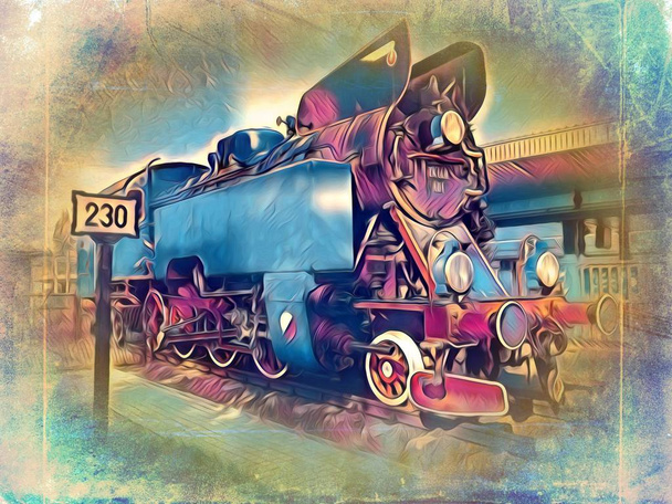 viejo motor de locomotora de vapor retro vintage
 - Foto, imagen