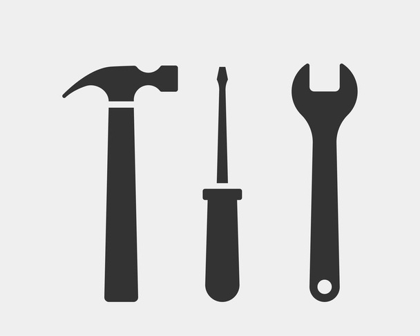 Werkzeuge Vektor Schraubenschlüssel-Symbol. Schlüssellogodesign-Element. Schlüsselwerkzeug  - Vektor, Bild