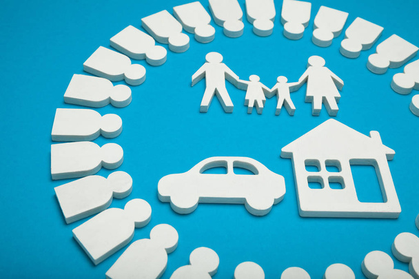 Happy family, house and car. Concept. - Fotó, kép