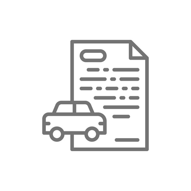 Car loan, credit for automobile line icon. - Vector, Image