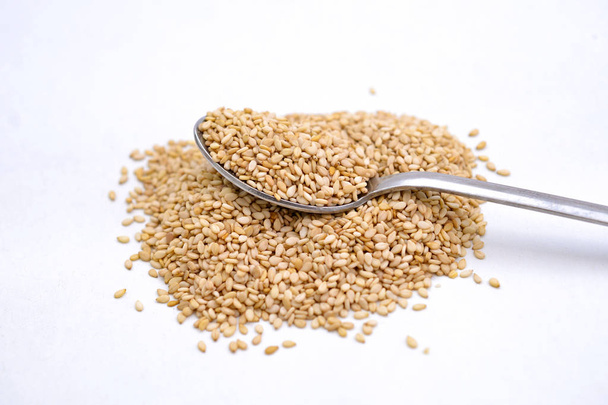 tahini seeds on white background - Photo, Image
