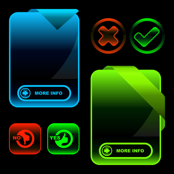Approved and rejected button set. - Vektor, kép