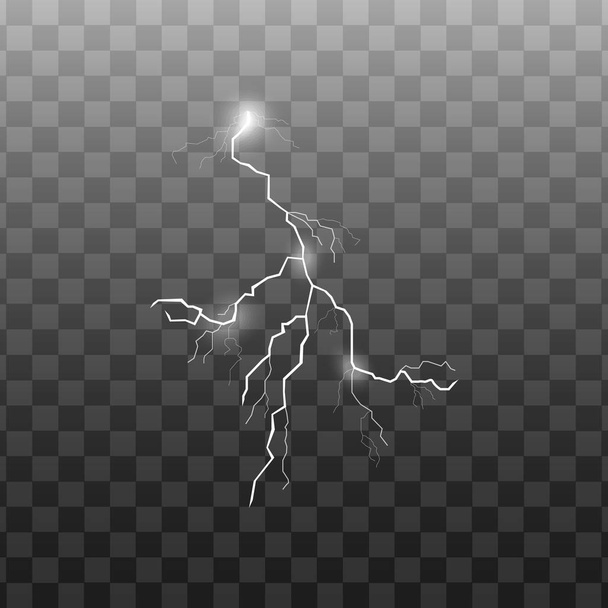 Ilustrace vektoru blesku, Levin nebo Thunderbolt, samostatná na průhledné. - Vektor, obrázek