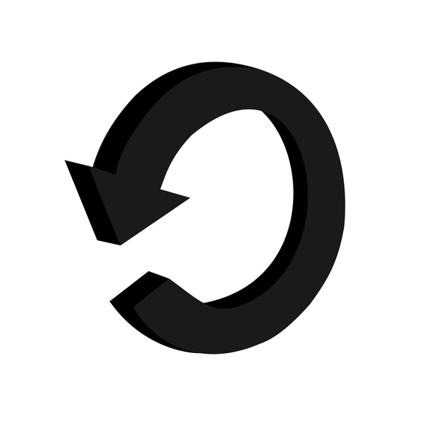 三次元円形の黒い矢印またはリサイクル - ベクター画像