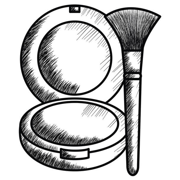 румяна и кисти составляют рисунок значок
 - Вектор,изображение