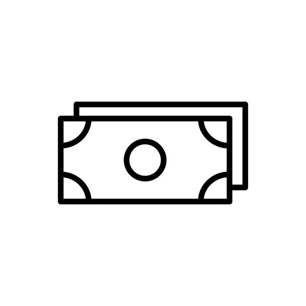 линия наличных денег, доллар, значок денег на белом фоне
 - Вектор,изображение