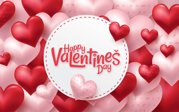 Corazones de San Valentín suaves y suaves de colores. Ilustración vectorial
 - Vector, imagen