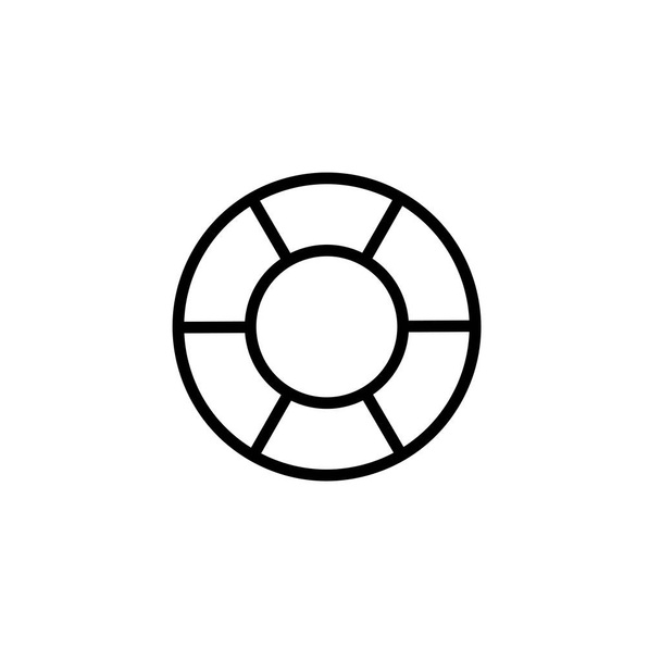 lifebuoy simgesi ince çizgi siyah - Vektör, Görsel