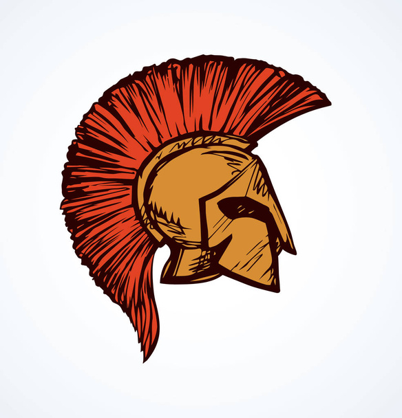 Spartaanse helm. Vector tekening - Vector, afbeelding