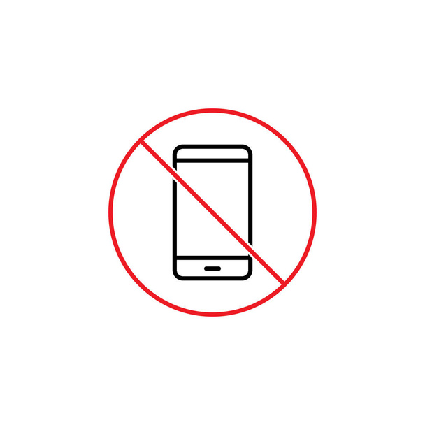 ningún letrero de prohibición de teléfonos inteligentes sobre fondo blanco
 - Vector, Imagen