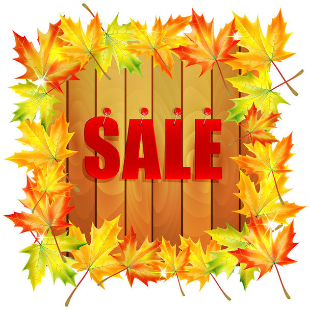 mainostaulu koristeltu syksyllä vaahtera lehdet viestin abo
 - Vektori, kuva