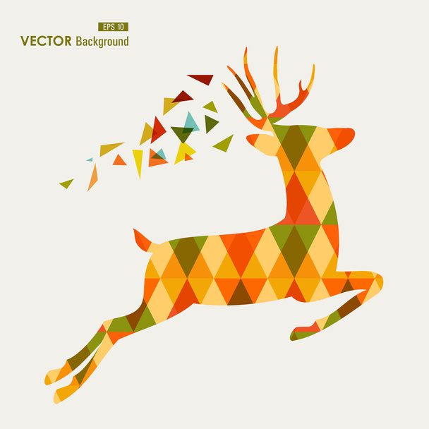 Colorful fall season reindeer triangle composition EPS10 file ba - Vetor, Imagem