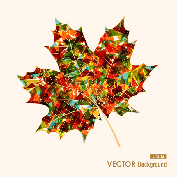 Colorful leaf with triangles inside. Autumn background. EPS10 fi - Vetor, Imagem