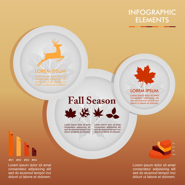Fall season infographic plates Autumn graphics template. EPS10 f - Вектор, зображення