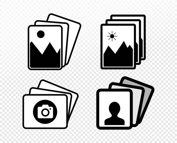 Set of picture portrait icon symbol. Vector illustration. Isolated on white background. - Vector, Image