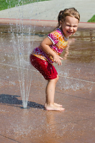 Tush tickler child in fountain - Photo, Image