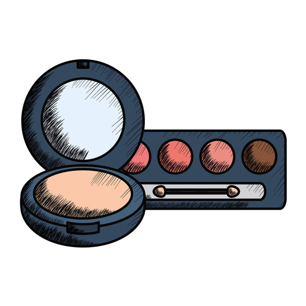 oogschaduw en struik make-up - Vector, afbeelding