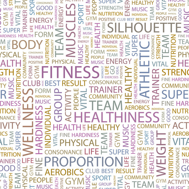 FITNESS. Illustration with different association terms. - Vector, Image