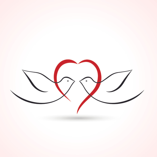 Aşk kuşları simgesi - Vektör, Görsel
