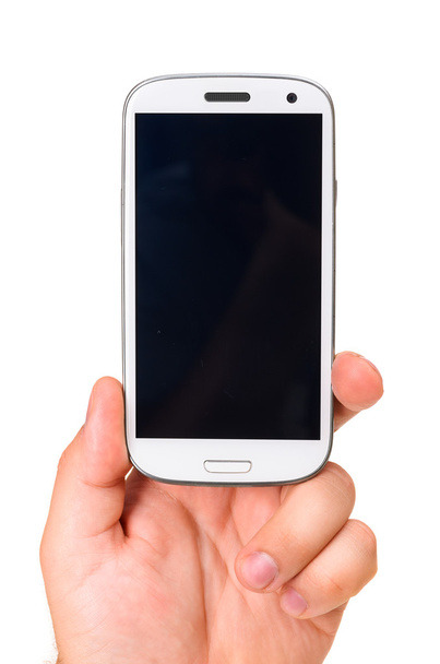 holding a modern touch screen phone - Foto, afbeelding