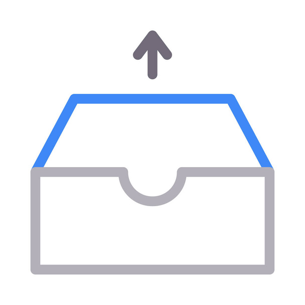 drawer  color line icon - Vektör, Görsel