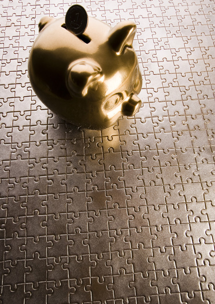 Banco porquinho dourado
 - Foto, Imagem