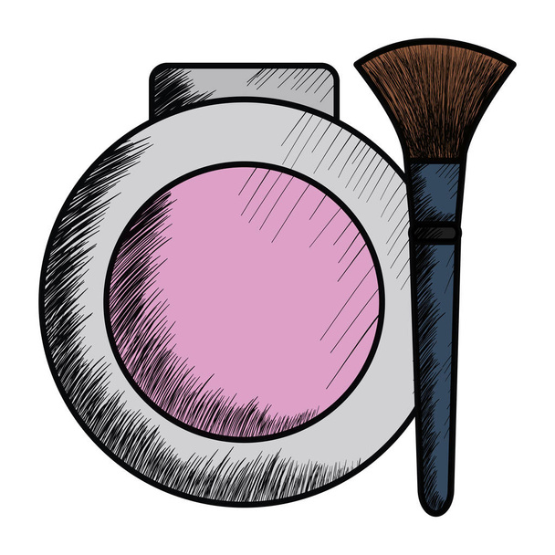 blush e escova compõem ícone de desenho
 - Vetor, Imagem