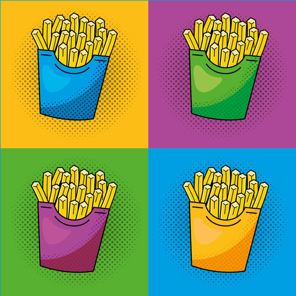 set of french fries icon - ベクター画像