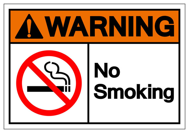 Προειδοποίηση μη καπνιστών σύμβολο συμβόλου, απεικόνιση διανύσματος, απομόνωση σε λευκή ετικέτα φόντου. Eps10  - Διάνυσμα, εικόνα