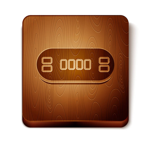 Icono de mesa Brown Poker aislado sobre fondo blanco. Botón cuadrado de madera. Ilustración vectorial
 - Vector, Imagen