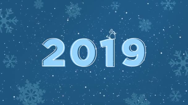 Mutlu Noeller ve Mutlu Yıllar 2020. Küçük bir fare ile animasyon filmi. - Video, Çekim