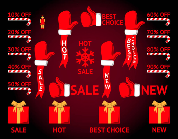 Etiquetas de venta de Navidad
 - Vector, Imagen