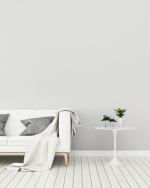 Lege kamer met Bank en tafel. Lege ruimte in huis. Scandinavische interieur design. -3D rendering - Foto, afbeelding