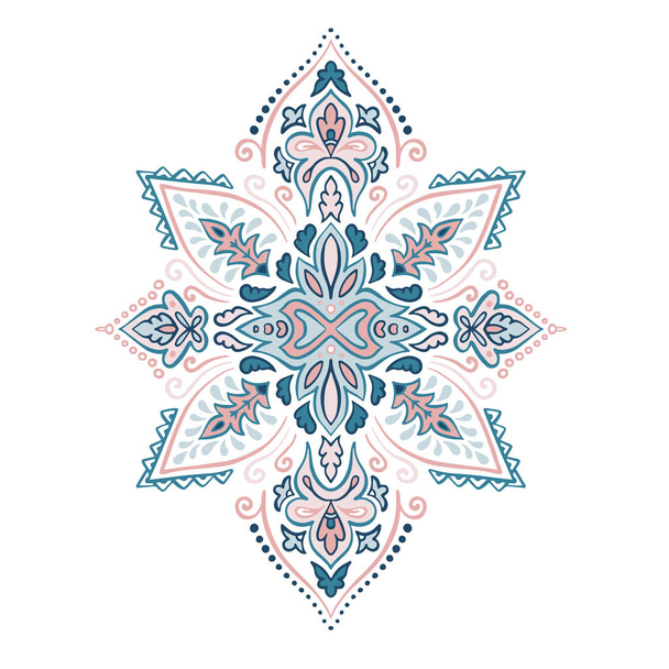 Colorful Indian rug paisley ornament pattern design. - Vector, Image