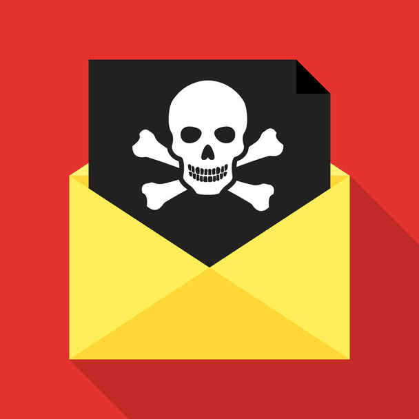 Virus, malware, fraude por correo electrónico, spam por correo electrónico, estafa de phishing, concepto de ataque de hacker Vector Illustration Icon
 - Vector, imagen