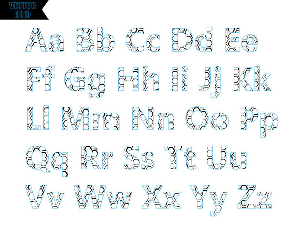 Black stencil alphabet font template. Vintage letters and numbers stamp design. Vector illustration. - Vector, imagen