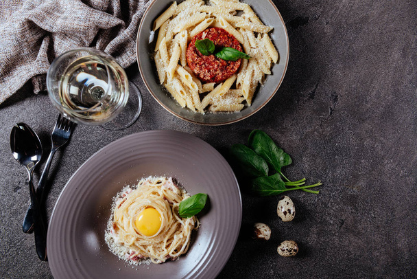 Italian style pasta dinner. - Foto, immagini