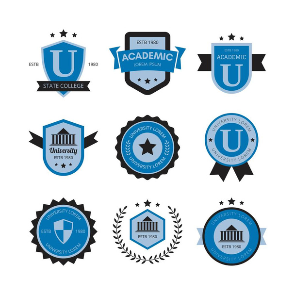Płaskie logo Uniwersytetu - Wektor, obraz