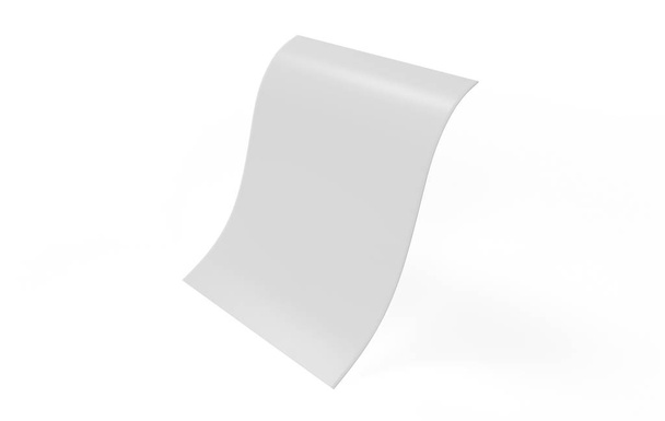 Taivutettu tyhjä paperiarkki. A4-kokoinen paperi varjoilla valkoisella pohjalla. Magazine, kirjanen, postikortti, esite, käyntikortti tai esite mallinnus. 3d Kuvitus
 - Valokuva, kuva