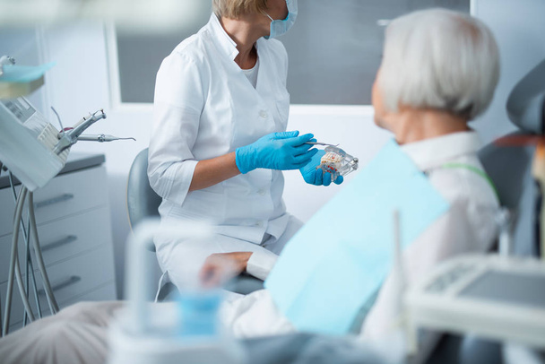 Adult woman at the dentist for a checkup - Photo, Image