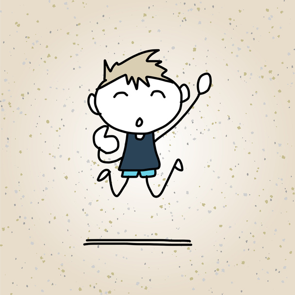 mano disegno cartone animato bambini felici - Vettoriali, immagini