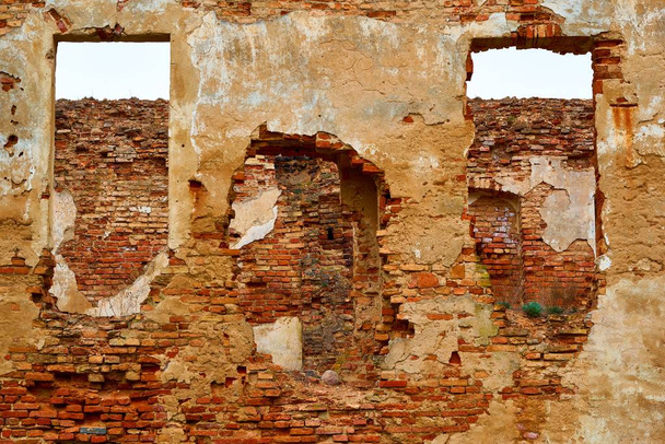 Brick walls of ruins closeup - Photo, Image