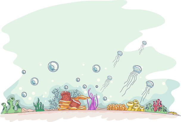 Underwater Sketch Background - Foto, afbeelding