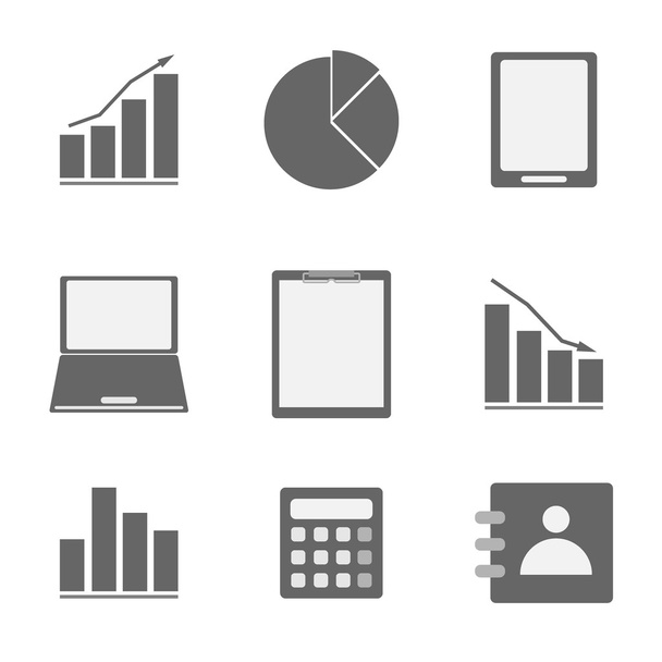 Business icon set on white background - Vettoriali, immagini