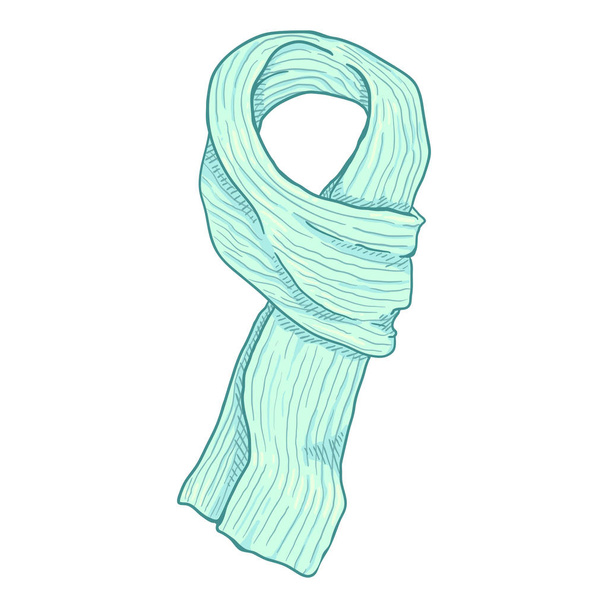 Вектор мультфільм бірюзовий в'язаний шарф
 - Вектор, зображення